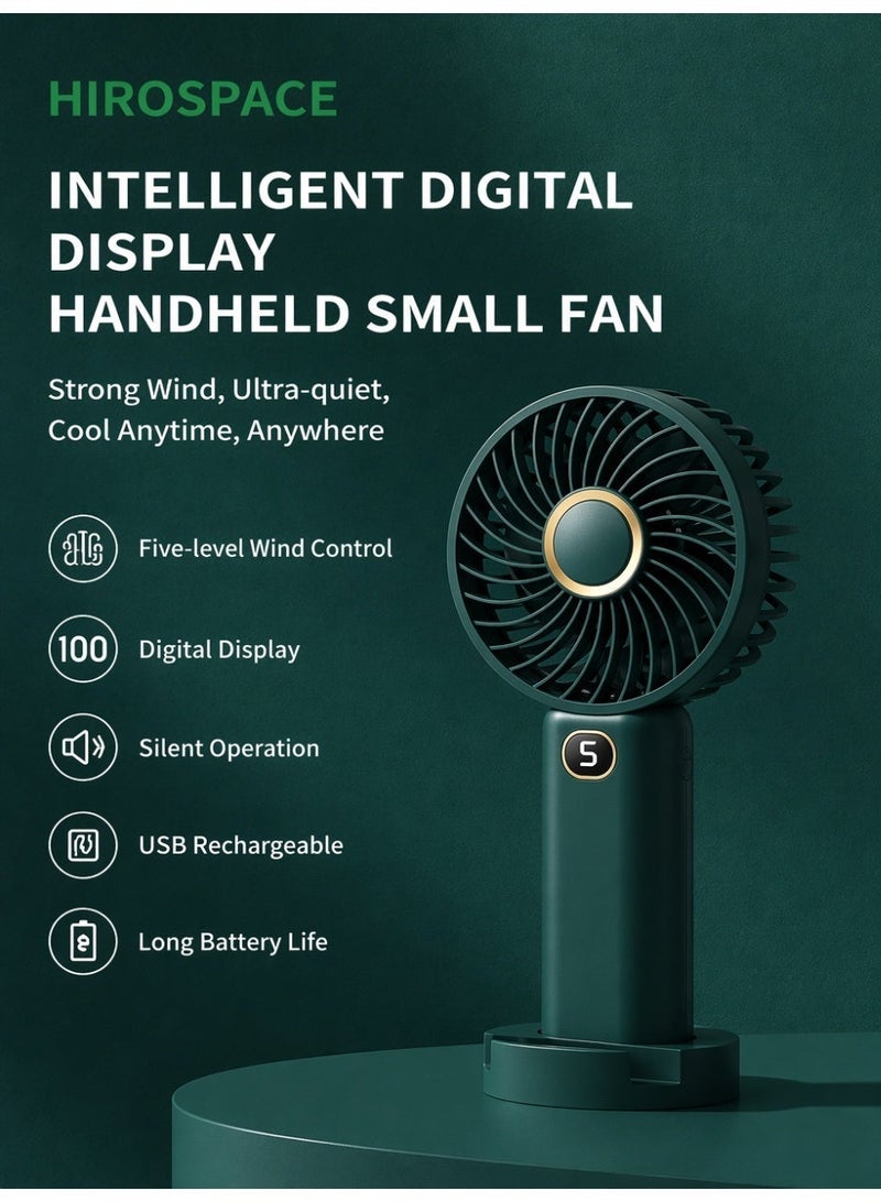 Hirospace Portable Rechargeable Hand Fan | 5 Speed Silent Mini Fan For Summer Outdoor & Home Use - Image 1