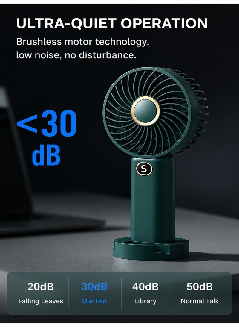 Hirospace Portable Rechargeable Hand Fan | 5 Speed Silent Mini Fan For Summer Outdoor & Home Use - Image 2