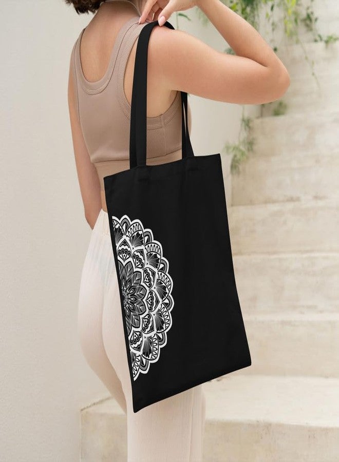 TrendoPrint Large Tote Bag for Women with Zip, Stylish Cotton Handbags, Canvas Tote Bags for College & Groceries NTBDB150 - Image 4