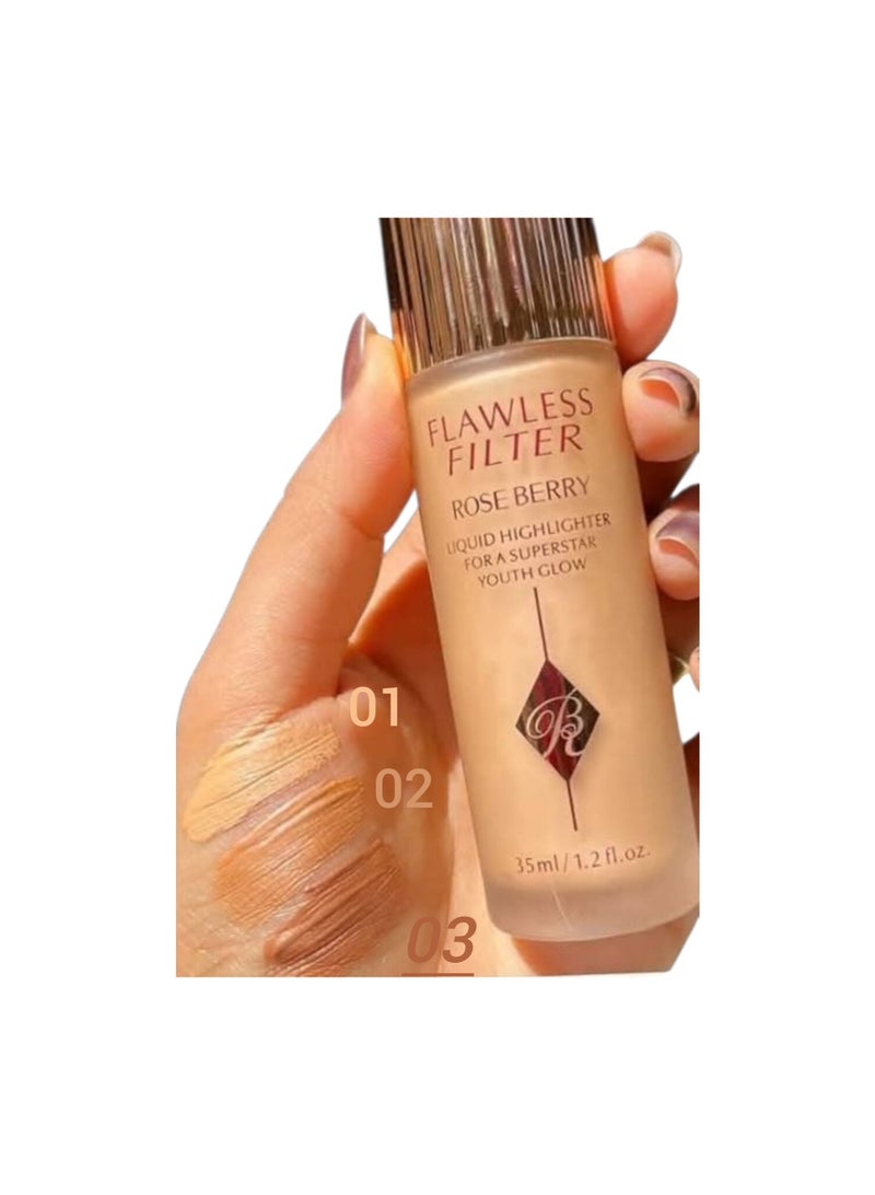 ROSE BERRY Flawless Filter Liquid Highlighter – 03 Light Medium - Image 2