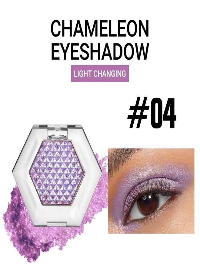 Erinde كريم ظلال العيون إيريندي تشامليون، لوحة مكياج ظلال العيون اللامعة ذات الألوان المتغيرة، هايلايتر معدني لامع عالي الصبغة يدوم طويلاً، خالي من القسوة، 04 بنفسجي موف - Image 2