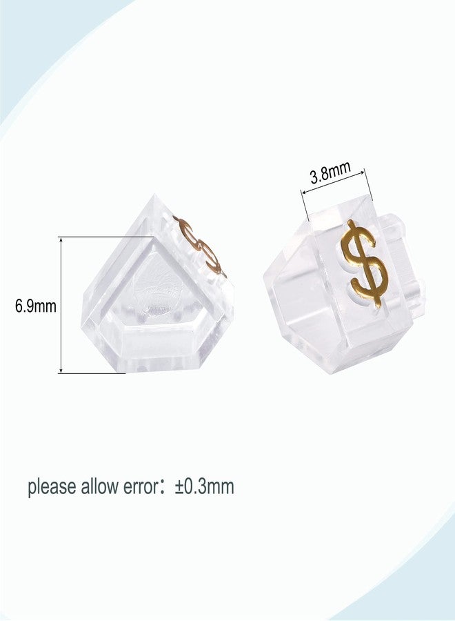 MECCANIXITY Adjustable Removable Mini Cube Price Tag Display Number Letter Price Label Stand Block Kit for Shop Counter Gold on Clear,3.8x6.9mm,16 Sets - Image 3