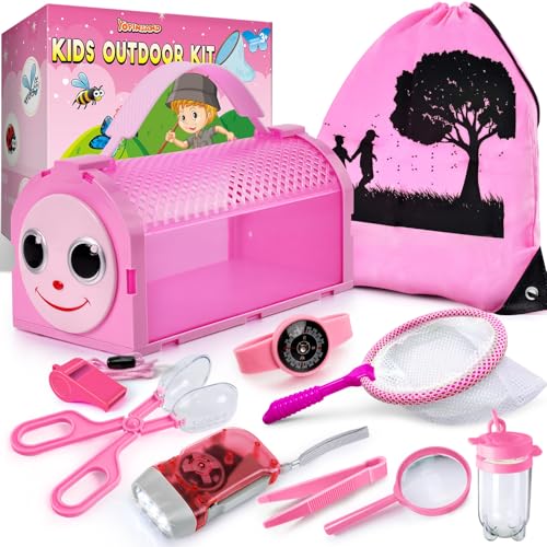 YOPINSAND Bug Catcher Kit Outdoor Explorer Kit for Kids 10 Pcs Bug Catching Kit with Toy Cage Backpack Flashlight Manifying Glass Toy Net Outdoor Exploration Toys Gift for Boys Girls 312 - Image 1