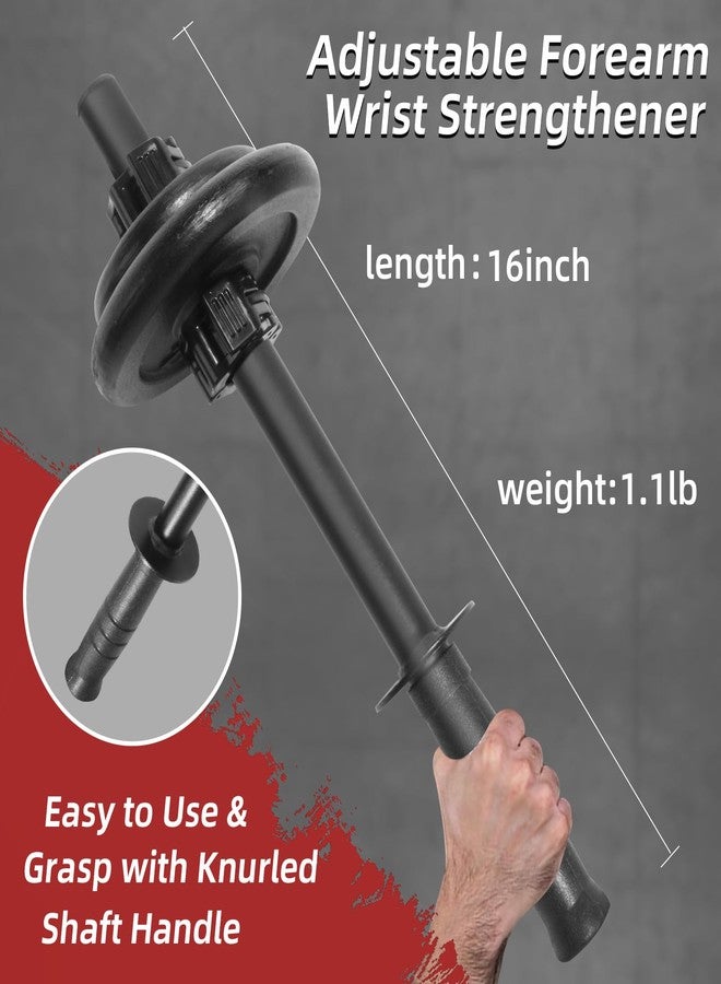 powerfeng Forearm Wrist Exerciser Strengthener: Adjustable Arm Strength Trainer Grips for 1in Standard Weight Plates - Grip Handles for Forearm Strength Workout Training - Image 3