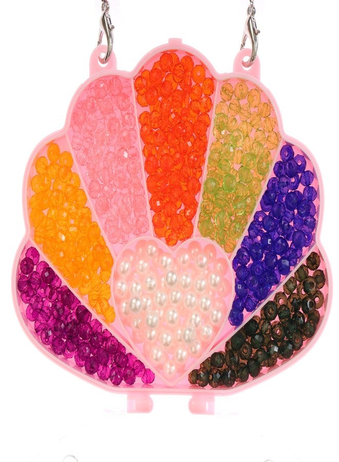 ambitieux Shell Shaped Kids' Bracelet Making Kit - 200+ Colorful Beads, 10M Elastic Thread, DIY Jewelry Craft Set (Crystal Beads) - Image 5