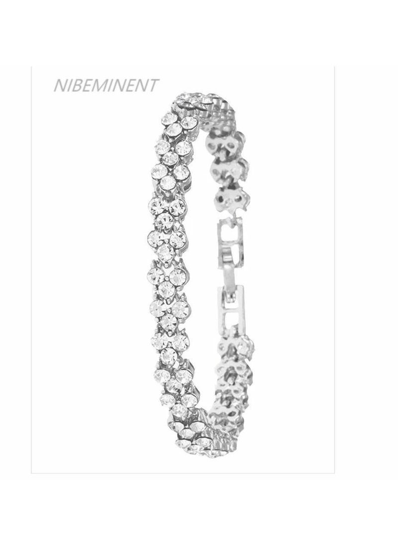 NIBEMINENT - Women's Stone Studded Analog Watch With Bracelet Set - Image 1