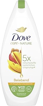 Dove Care by Nature Shower Gel Invigorating with Mango Butter and Almond Extract Shower Bath with 5 Ingredients of Natural Origin for a Smooth and Nourished Skin Feeling 225 ml Pack of 1 - Image 1