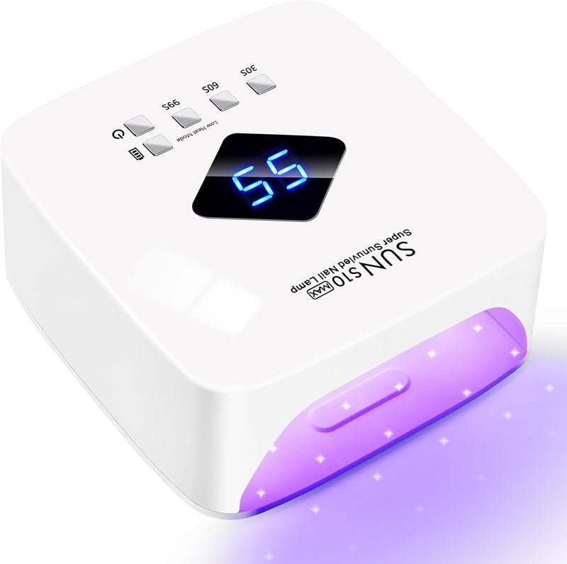 LKE Cordless Rechargeable UV LED Nail Lamp, LKE 86W UV Light for Gel Nails UV Nail Light Nail Dryer with 3 Timer Setting Display Auto Sensor Professional Quick Dry Gel Polish Curing Lamp for Salon & Home 