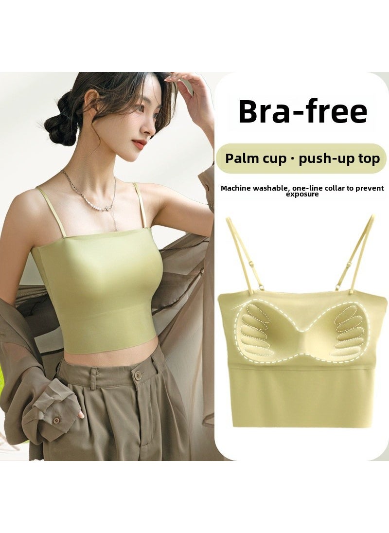 Generic - Seamless One-Piece Summer Sports Tube Top Vest Womens Underwear Air Fixed Cup Beautiful Back Comfortable No Walk Light Sporty Style White - Image 1