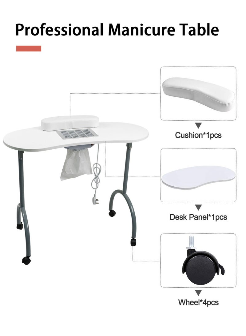 Meishida Manicure Table Foldable Nail Desk with Dust Collector and Storage Bag - Image 3