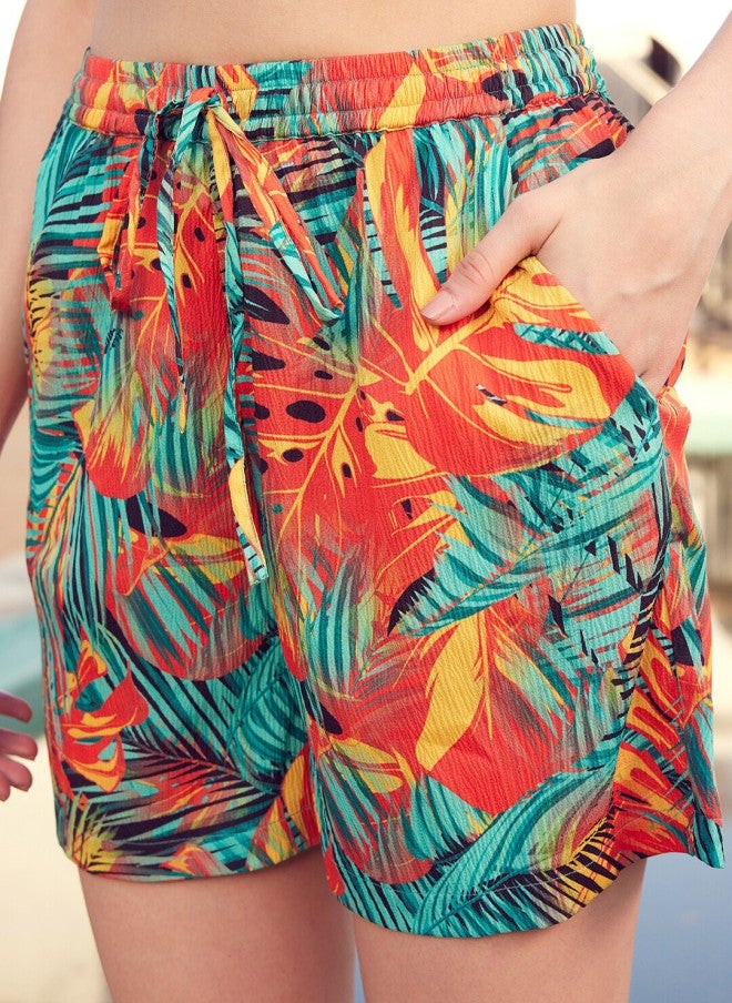 STREET 9 Printed Sleeveless Crop Top with Shorts and Shrug Co-Ords for Women - Image 2