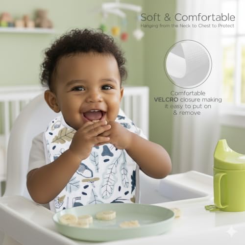 Mee Mee Muslin Pure Cotton Multi Layer Baby Bibs, Ultra Soft Skin Friendly Pure Cotton Baby Bibs |Bibs Set for 0-12 Month (Pack of 2) (Grey) - Image 5