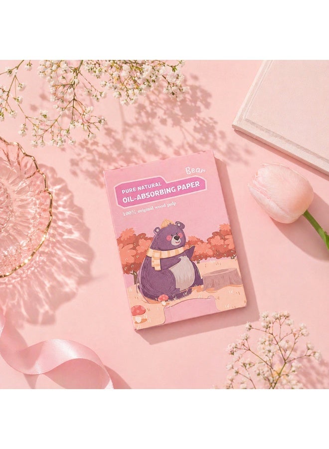 Bear-shaped oil-absorbing wipes for the face - Instant removal of oil and shine - Lightweight and easy to use - (100 pieces inside the pack) - Image 3