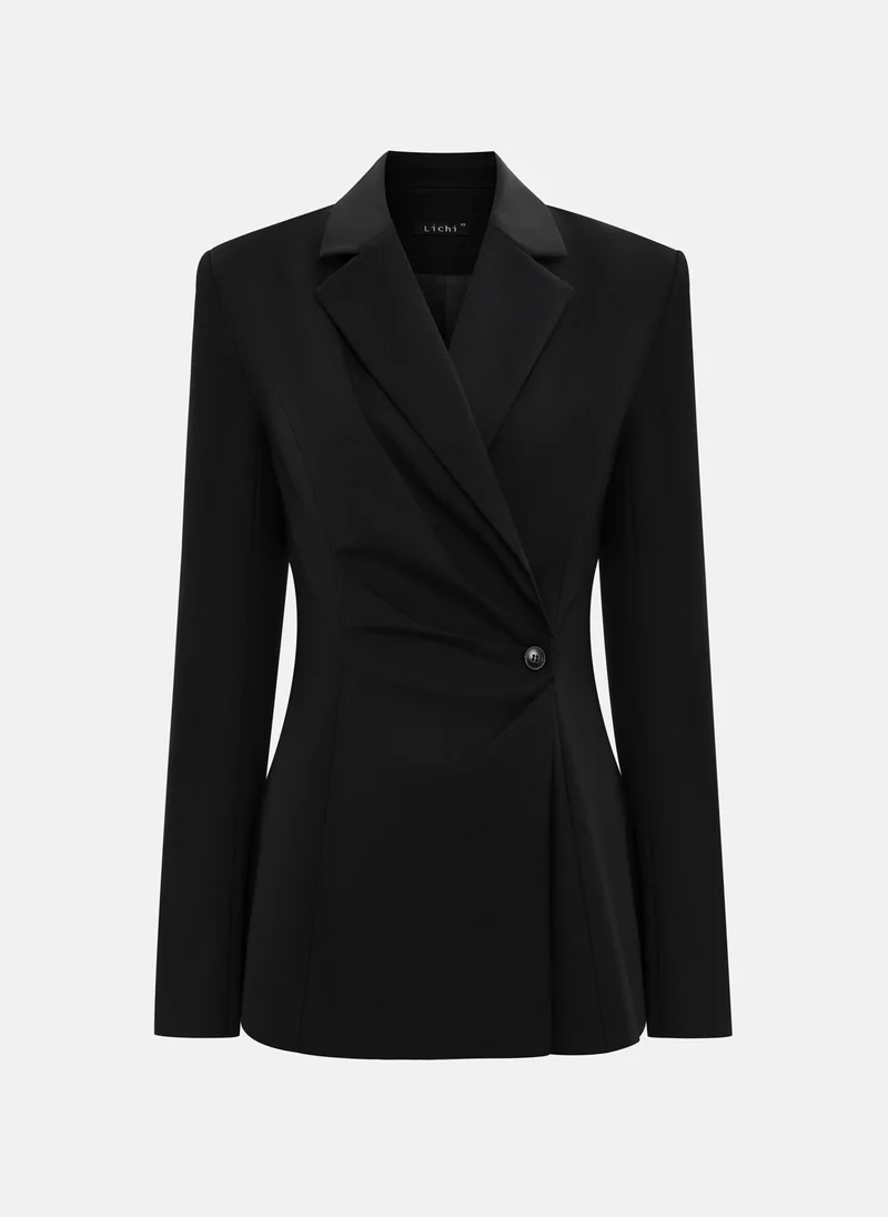 Lichi Flared jacket with asymmetrical button fastening