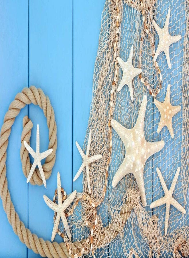 Fangoo 79 x 59 inch Nature Fish Net Wall Decoration with Colorful Sea Shells and 10 Pcs Natural Starfish Ocean Themed Mediterranean Style Fishing Net for Beach Party,Wedding,photography Wall Decoration - Image 4
