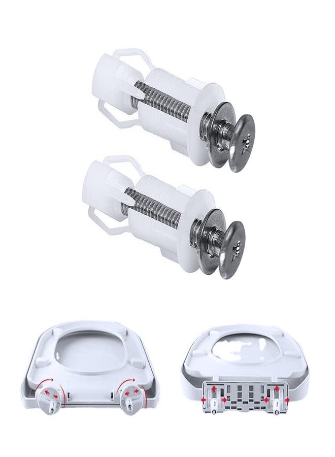 SEIWEI 2Pcs Top Fix Toilet Seat Screws Nut Cover Lid Pan Fixing WC Blind Hole Fitting Kits Universal Bathroom Accessories Replacement Toilet Lid Top Fixing Hinges Screws - Image 4