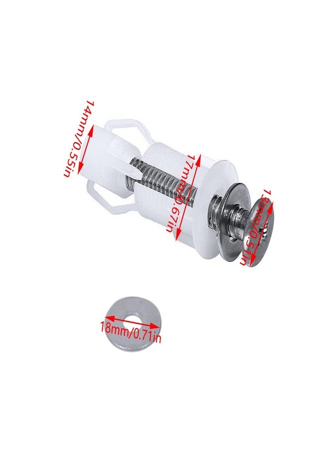 SEIWEI 2Pcs Top Fix Toilet Seat Screws Nut Cover Lid Pan Fixing WC Blind Hole Fitting Kits Universal Bathroom Accessories Replacement Toilet Lid Top Fixing Hinges Screws - Image 3