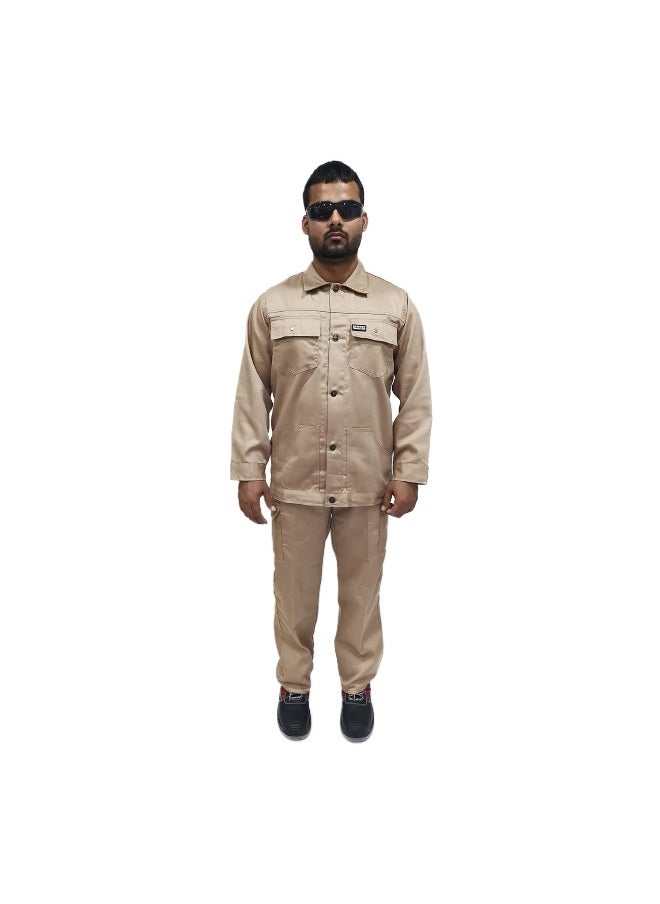 Armour Production AP 2-Piece Body Protection Suit - Khaki Color | Rugged Industrial Workwear | Durable PPE Safety Clothing for Construction & Hazardous Work Environments | Size-XL  - Image 2