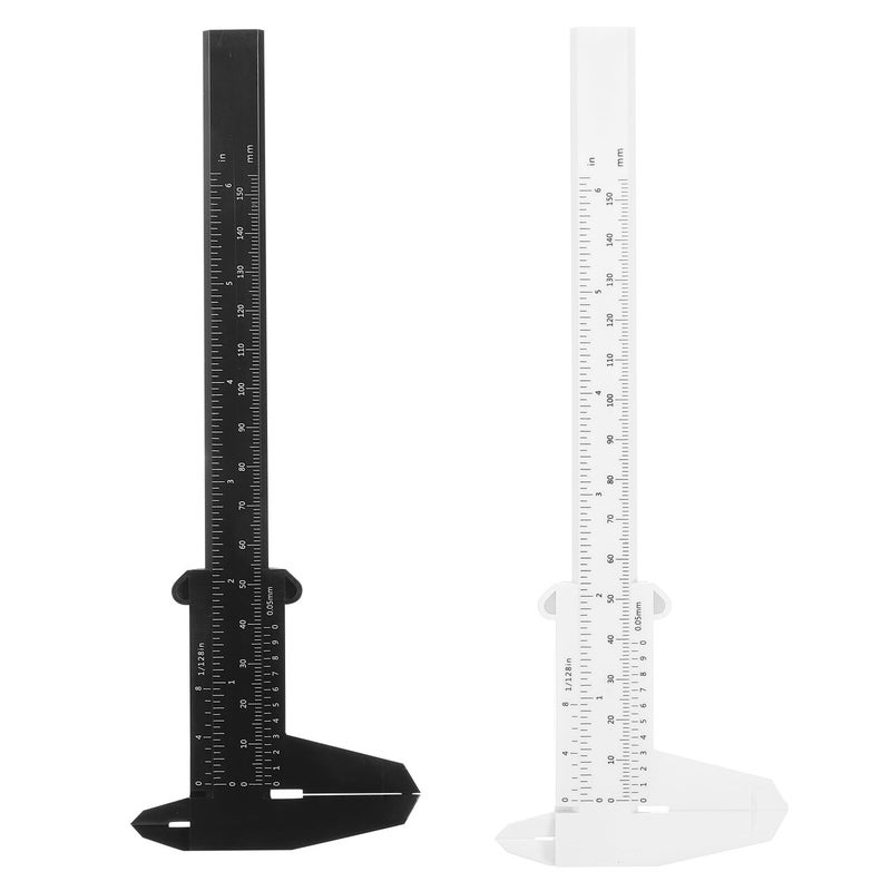 Double Scale Plastic Precision Caliper Set Black White Rulers for Carpentry Mechanical Lab Use - Image 2