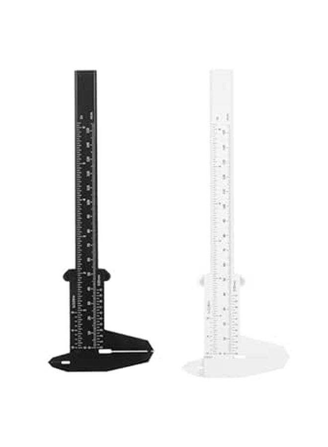 Double Scale Plastic Precision Caliper Set Black White Rulers for Carpentry Mechanical Lab Use - Image 1