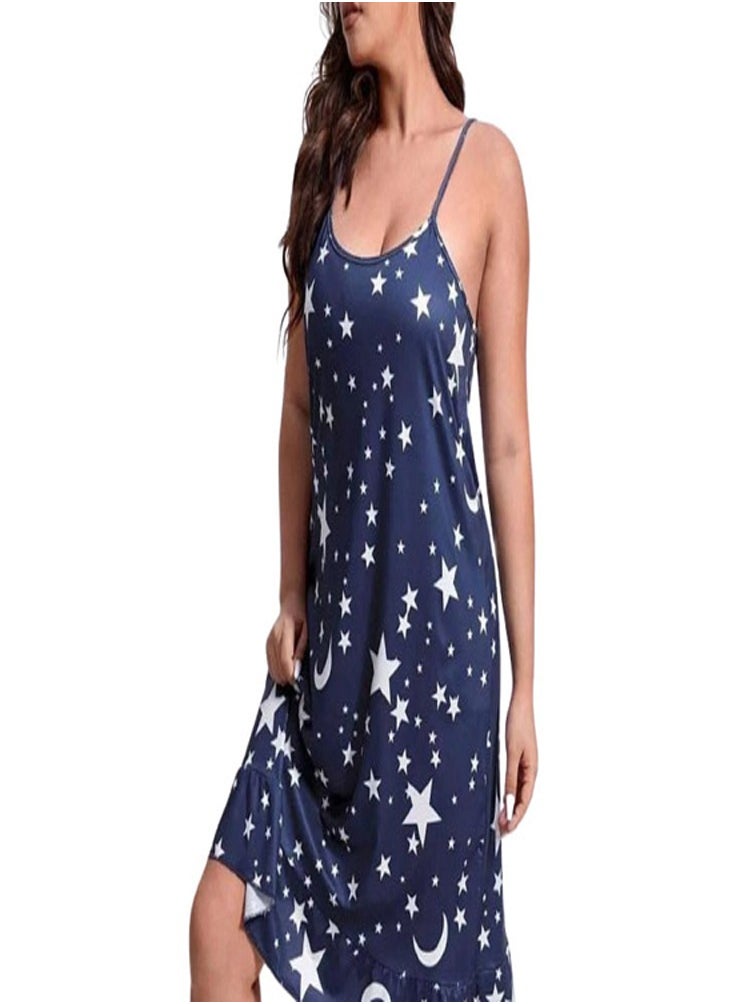 Generic - Women's home nightgown - special size navy blue - Image 1