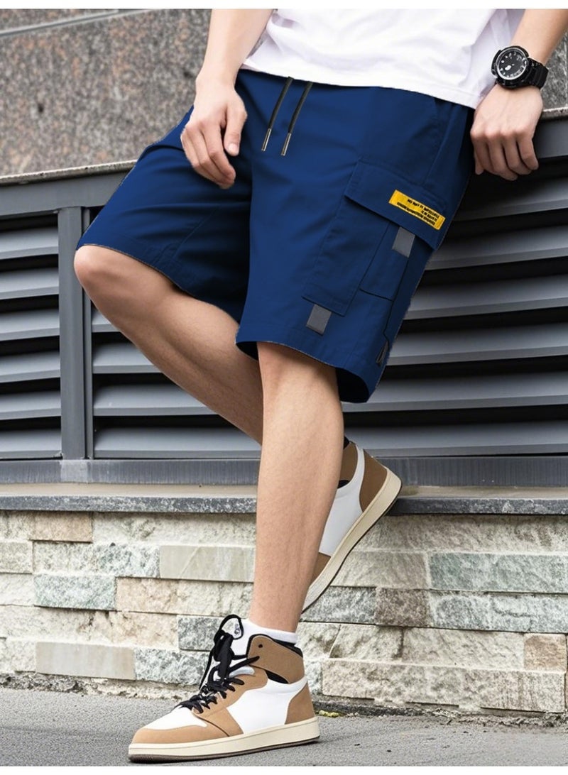 Men's Cargo Shorts Elastic Waist Loose Fit Casual Multi-Pockets Outdoor Hiking Summer Beach Daily Streetwear - Image 2