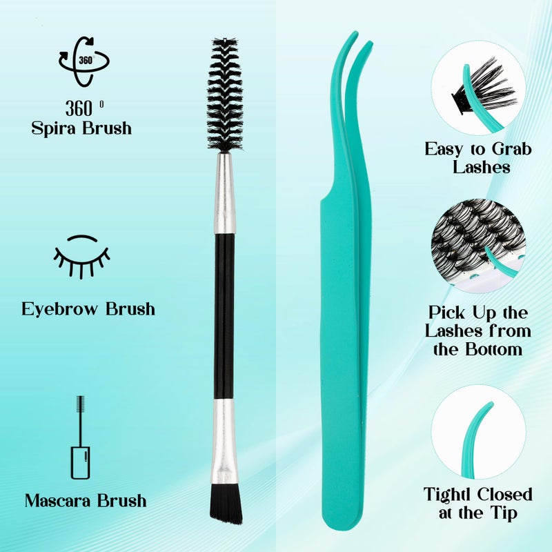GEMERRY Eyelash Extension Kit Thick Curl Fluffy Clusters Kit With Lash Bond and Seal, Tweezers, DIY Lash Extension (80P-10-18mm) - Image 4