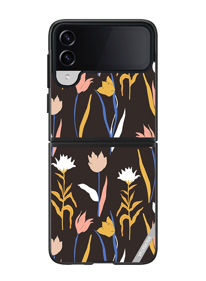 VR CREATIVE Protective Case Cover For Samsung Galaxy Z Flip4 Abstract Simple Shape Flowers And Plants Seamless Pattern Design Multicolour - Image 1