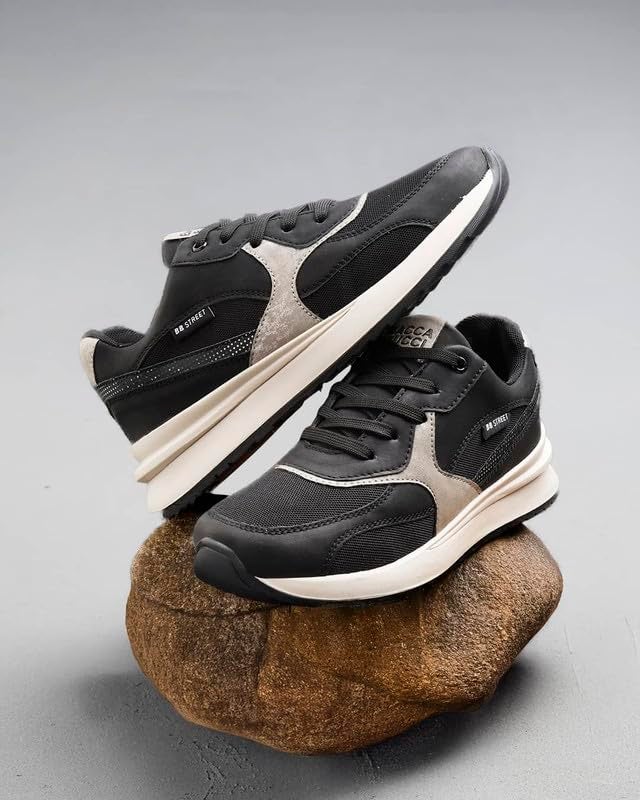 Bacca Bucci NYC Low-Top Women’s Sneakers for Gen Z Fashionistas Black and Silver UK 8 - Image 4