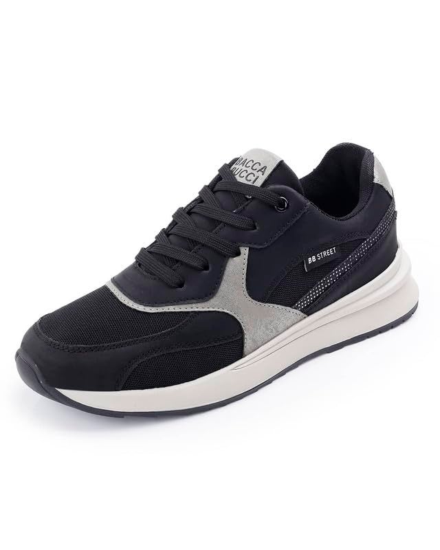 Bacca Bucci NYC Low-Top Women’s Sneakers for Gen Z Fashionistas Black and Silver UK 8 - Image 1