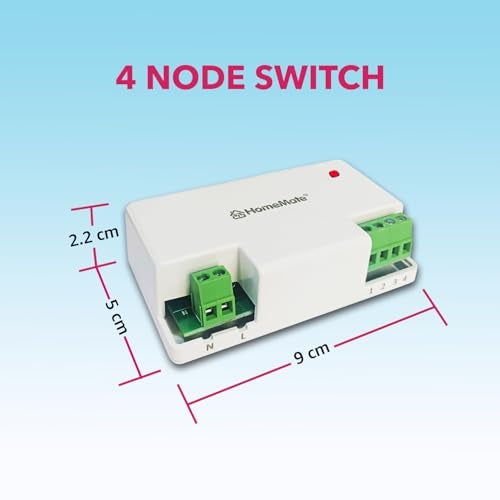 Home Mate HomeMate WiFi 4 Node Smart Switch | No Hub Required | Retro Fit with Manual Control | Home Automation | Works with Amazon Alexa, Google Assistant & Siri - Image 2