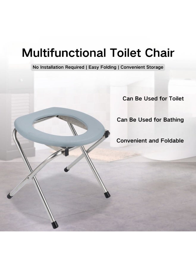 McDou Folding Toilet Chair, Portable Toilet Stool, Movable Toilet Stool, Emergency Toilet Chair with Soft Seat for The Elderly, Pregnant Women and Disabled People - Image 4