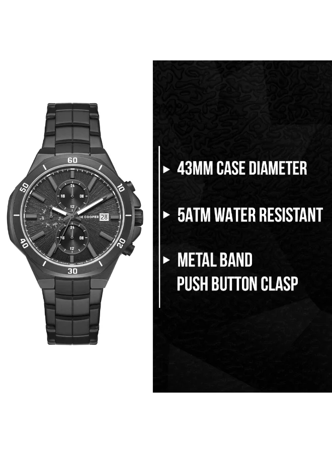 Lee Cooper Men's Metal Multi Function Watch LC08087.660 - 43 mm