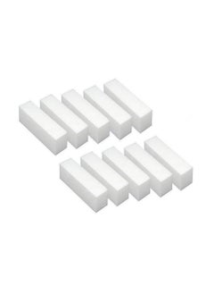 SYBL 10 Pieces EVA Sponge Nail File Buffer Buffing Sanding Block Grit Manicure Nail Shaping Tool Pedicure Care for Fingernails and Toenails(White) 