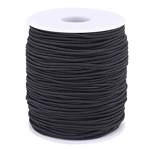 Senkary 15 mm Elastic String Cord Stretchy Bracelet String Beading Thread for Jewelry Making and Bracelet Making 109 Yards Black