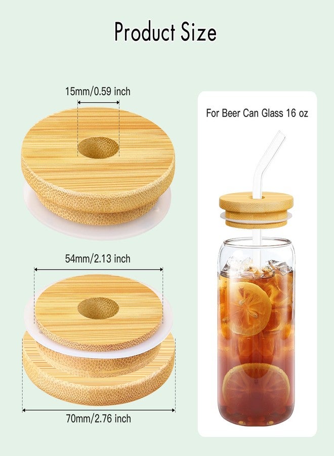 SBMKK Regular Mouth Mason Jar Lids with Straw Hole, Bamboo Jar Lid 70MM Reusable (only lids) - Image 5
