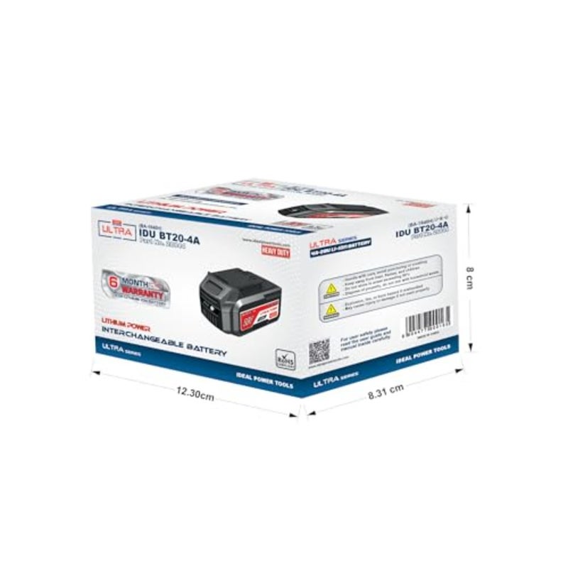 IDU BT20-4A - LI-ION BATTERY [4A-20V] - 4000mAh, Lithium-Ion, Rechargeable, Compatible with all IDEAL ULTRA SERIES Power Tools, High Performance and Longevity Certified. CB and ROHSified. - Image 2