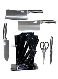 AGD 5-Piece Kitchen Knife Set Stainless Steel With Stand YG-606 Black / Silver  - Image 3
