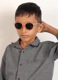 Woggles Stylish Orange & Grey Wayfarer Kids Sunglasses