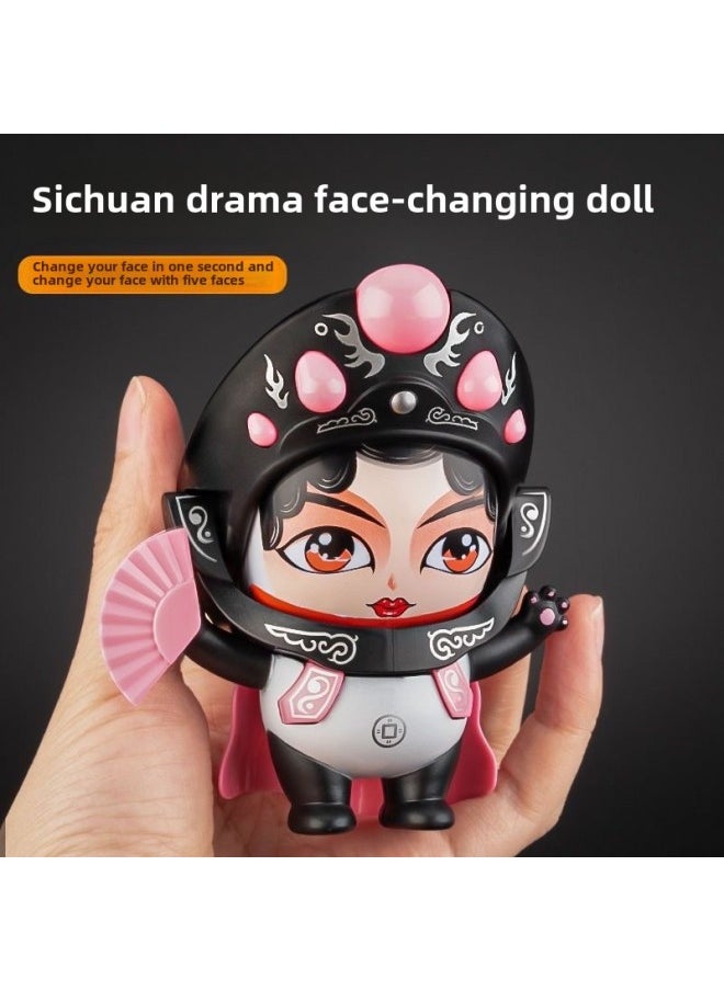 Guochao Sichuan Opera Panda Face-changing Doll Chinese Style Face-changing Children's Doll Doll Gift-giving Souvenir Toy-Color:Sichuan Drama Turns Face Red  - Image 4