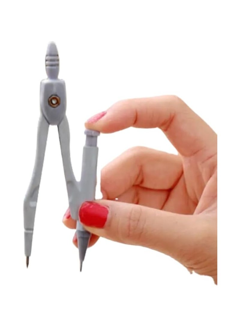 Heavy Duty Compasses Student School Supplies Mathematical Drawing Measuring Compasses Stationery, Stationery Geometry Circle Drawing Compasses Grey Color - Image 1