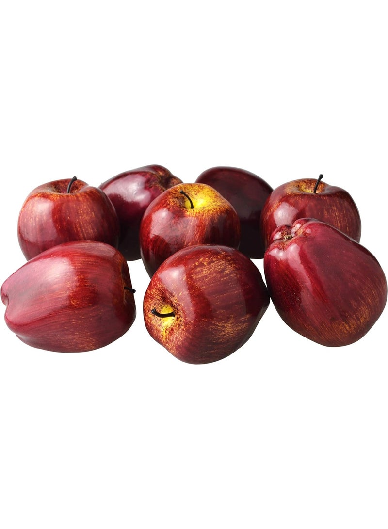8 Pcs Simulation Lifelike Artificial Fruits Red Delicious Apples Set for Home Decor - Image 1