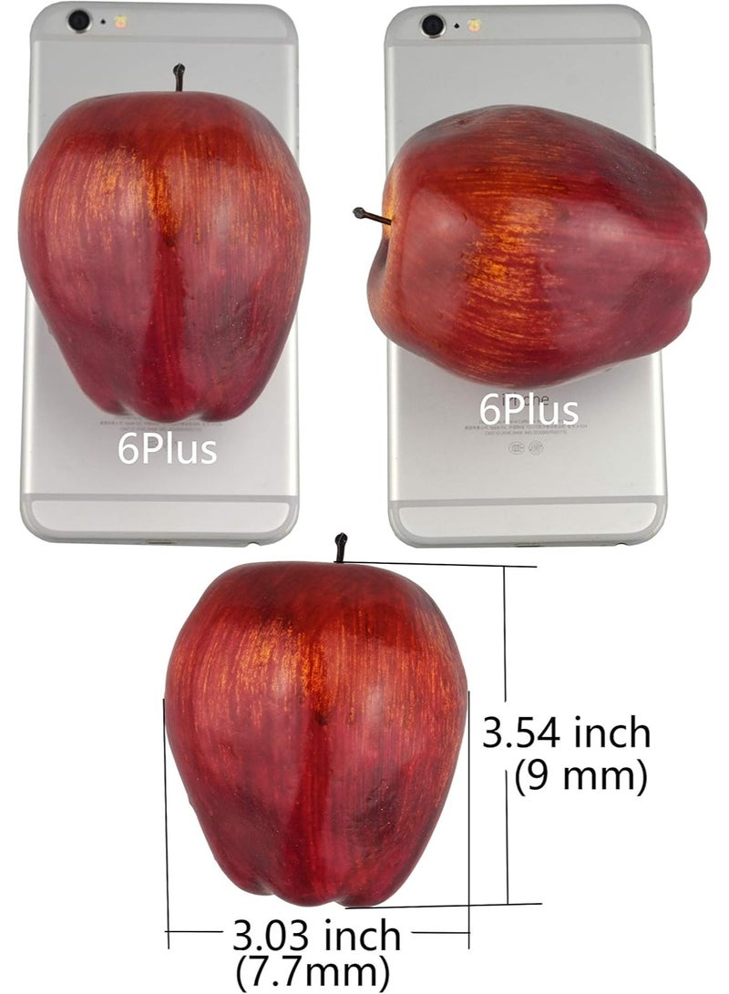 8 Pcs Simulation Lifelike Artificial Fruits Red Delicious Apples Set for Home Decor - Image 2
