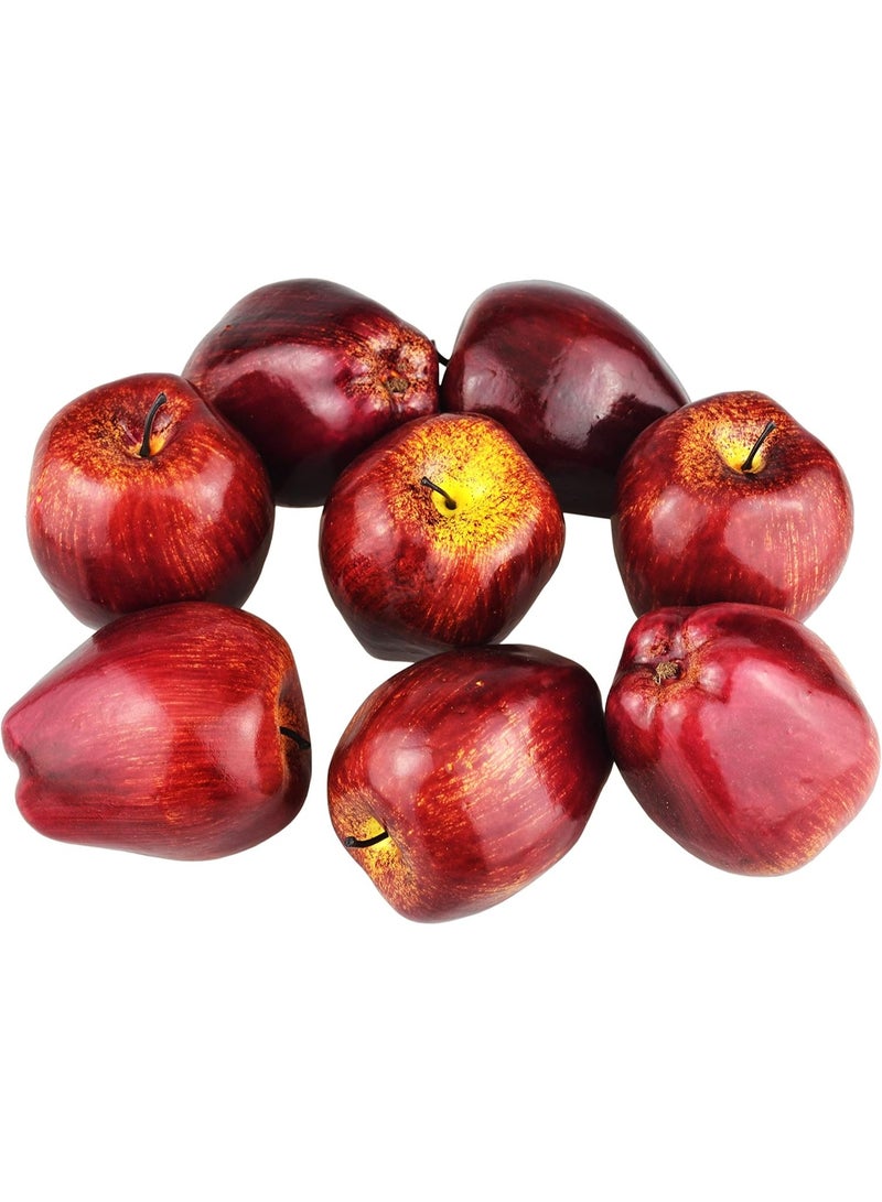 8 Pcs Simulation Lifelike Artificial Fruits Red Delicious Apples Set for Home Decor - Image 4