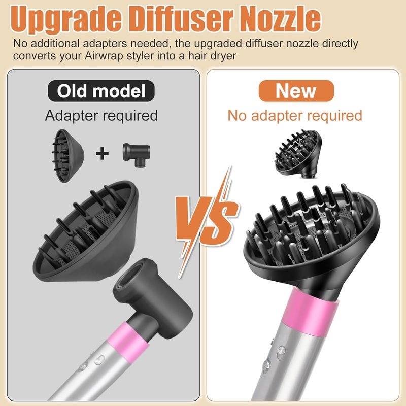تشان تشنج فوهة الناشر المطورة من لـ Dyson Airwrap HS05 HS03 HS01، فوهة ناشر مجفف الشعر لتحويل أداة تصفيف Airwrap إلى مجفف ��عر - Image 2