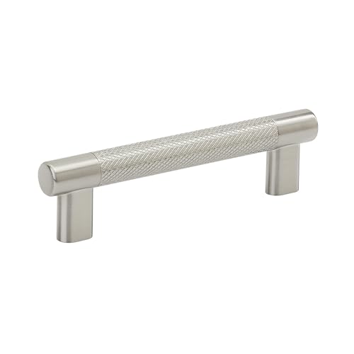 Amerock | Kitchen Cabinet Pull | Satin Nickel | 5-1/16 in (128 mm) Center-to-Center | Bronx | 1 Pack | Furniture Hardware | Cabinet Handle | Bathroom Drawer Pull - Image 1