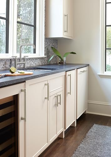 Amerock | Kitchen Cabinet Pull | Satin Nickel | 5-1/16 in (128 mm) Center-to-Center | Bronx | 1 Pack | Furniture Hardware | Cabinet Handle | Bathroom Drawer Pull - Image 2