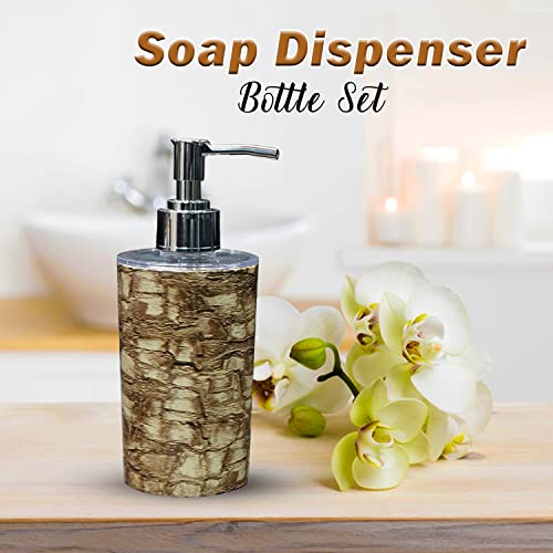 Shenron Liquid Soap Dispenser for Wash Basin & Bathroom, 250 ML Empty Refillable Handwash Bottle with Pump, Wooden Finish Plastic Body for Household use - Image 5