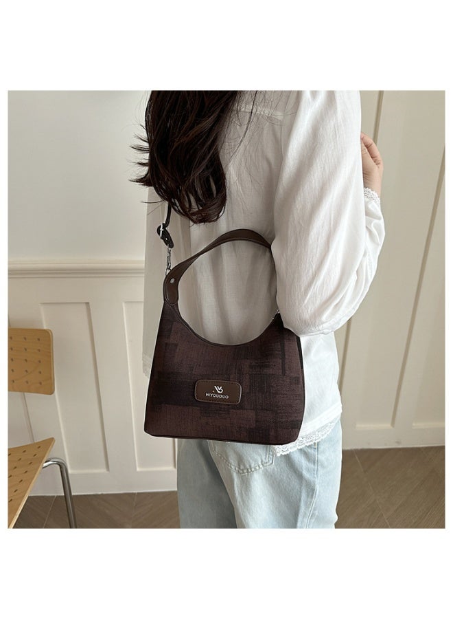 Patchwork Plaid Fabric Underarm Hobo Shoulder Bag Light Color PU Trim Detachable Metal Chain Strap Brand Leather Label Zipper Closure Medium Capacity Handbag For Daily Commute Campus Shopping Fresh Sweet Outfits - Image 2