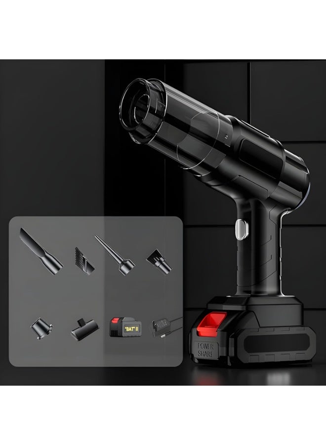 إي وورلد مكنسة سيارة محمولة لاسلكية عالية الأداء 48Vf – مكنسة كهربائية يدوية متعددة الوظائف 3 في 1 مع منفاخ ومضخة هواء، فلتر HEPA قابل للغسل، تصميم مدمج مثالي للمنزل، السيارة والمكتب - Image 2